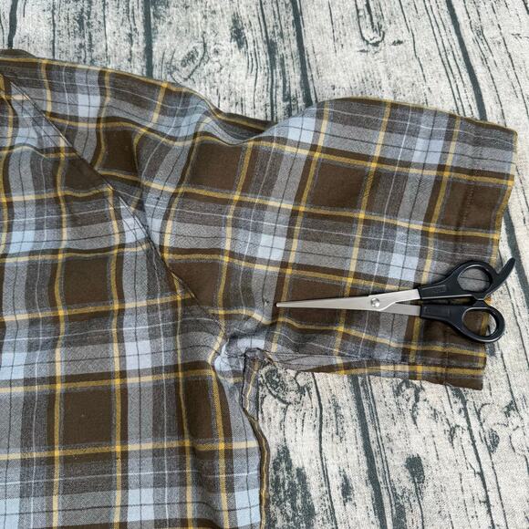 VTG Penneys Plus Plaid Wool Button Down 60s LS Flannel Shirt L-16-16 1/2 - Picture 11 of 11